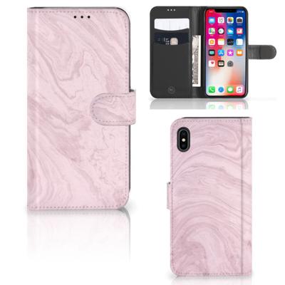 Apple iPhone Xs Max | Bookcase | Marble Pink - Origineel Cadeau Vriendin