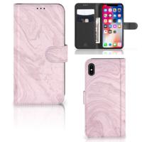 Apple iPhone Xs Max | Bookcase | Marble Pink - Origineel Cadeau Vriendin