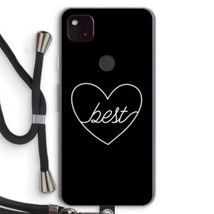 Best heart black: Pixel 4a 5G Transparant Hoesje met koord
