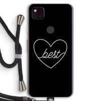 Best heart black: Pixel 4a 5G Transparant Hoesje met koord