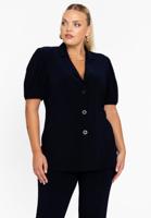 Yoek Blazer kort met pofmouw | Blauw | Maat 46/48