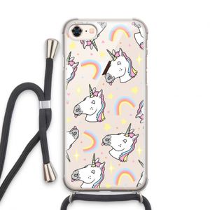 Rainbow Unicorn: iPhone 8 Transparant Hoesje met koord