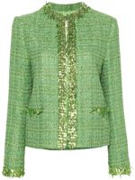 Valentino Garavani veste en tweed à sequins brodés - Vert - thumbnail