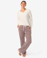 HEMA Damesbroek velours strepen donkerbruin (donkerbruin)