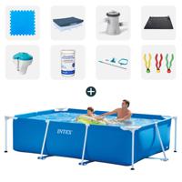 Intex zwembad - Complete set - 260x160x65 cm - Inclusief onderhoudsset , pomp en meer - thumbnail