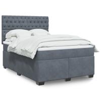 Boxspring met matras fluweel donkergrijs 140x190 cm