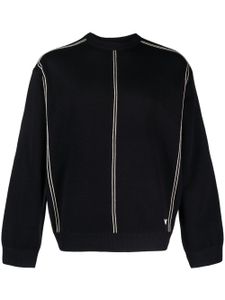 Emporio Armani pull en maille à logo brodé - Bleu