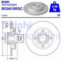 Remschijf DELPHI, Remschijftype: Massief, u.a. für Peugeot, Citroën, Opel - thumbnail