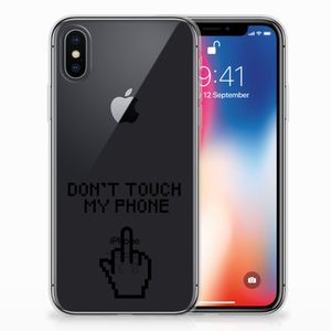 Apple iPhone X | Xs Silicone-hoesje Finger Don't Touch My Phone