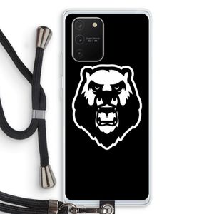 Angry Bear (black): Samsung Galaxy S10 Lite Transparant Hoesje met koord