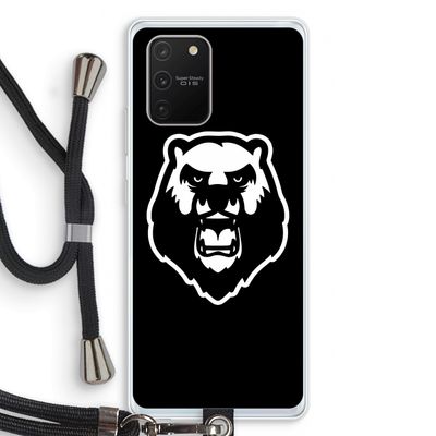 Angry Bear (black): Samsung Galaxy S10 Lite Transparant Hoesje met koord