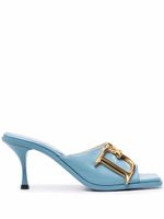 DSQUARED2 mules à plaque logo - Bleu