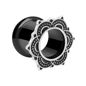 Black Double Flared Tunnel Chirurgisch staal 316L Tunnels & Plugs