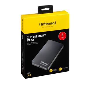 Intenso Festplatte 2TB USB 3.0 6.35cm 2.5'' schwarz - Festplatte - 2,5\" externe harde schijf 5400 RPM 2.5" Micro-USB B Zwart