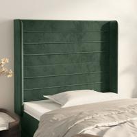 Hoofdbord met randen 83x16x118/128 cm fluweel groen Hoofdbord met randen 83x16x118/128 cm fluweel groen