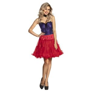 Rode lange petticoat voor dames One size  -