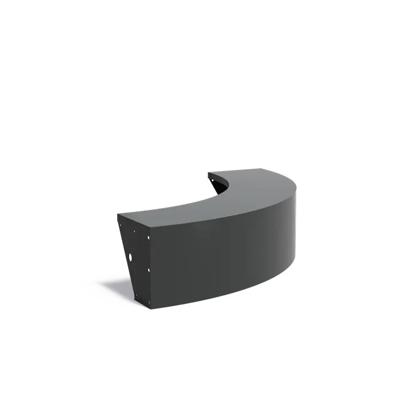 Keerwand + zitrand aluminium 150 x 40 cm buitenbocht