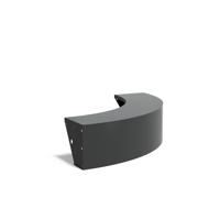 Keerwand + zitrand aluminium 150 x 40 cm buitenbocht