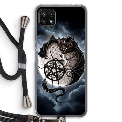 Volle maan: Samsung Galaxy A22 5G Transparant Hoesje met koord