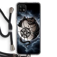 Volle maan: Samsung Galaxy A22 5G Transparant Hoesje met koord