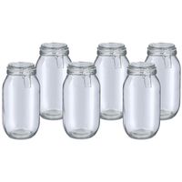 Weckpot/inmaakpot Alfie - 6x - 2L - glas - beugelsluiting - D13 x H26 cm