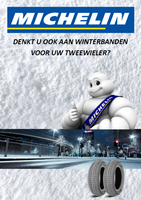 Michelin Poster 'Tweewieler winterbanden' voor A1 stoepbord NL