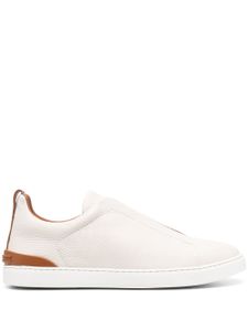 Zegna baskets de skate en cuir - Blanc