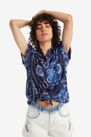 Tie-dye shirt van viscose - BLUE - XL