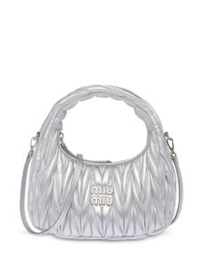 Miu Miu mini sac porté épaule Miu Wander matelassé - Argent