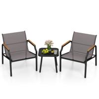 3-delig Tuinmeubelset met 2 Stoelen en Tafel Balkonset Balkonmeubels Tuinset