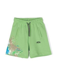 MSGM Kids short à effet taches de peinture - Vert