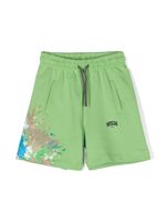 MSGM Kids short à effet taches de peinture - Vert