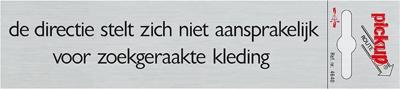Route Alulook 165 x 44 mm Sticker niet aansprekelijk zoekgeraakte kleding - Pickup
