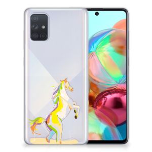 Samsung Galaxy A71 Telefoonhoesje met Naam Horse Color