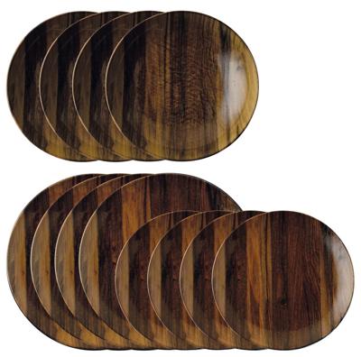 Arthur Krupp Serviesset Wood Essence - 12-delig / 4 personen - 4 dinerborden, 4 ontbijtborden en 4 diepe borden