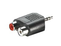 Value 11.99.4441 Jackplug Audio Adapter [1x Jackplug male 3,5 mm - 2x Cinch-koppeling] Zwart