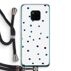 Blauwe stippen: Huawei Mate 20 Pro Transparant Hoesje met koord