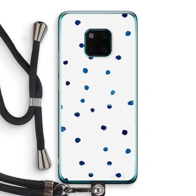 Blauwe stippen: Huawei Mate 20 Pro Transparant Hoesje met koord