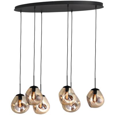 Masterlight HanglampLava Oval 6x goud glas Ø 24cm - 2764-05-130-50-60261