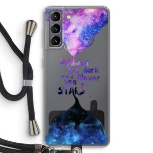 Stars quote: Samsung Galaxy S21 Transparant Hoesje met koord