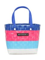 Marni Kids sac cabas tressé Sunday Morning à patch logo - Bleu - thumbnail