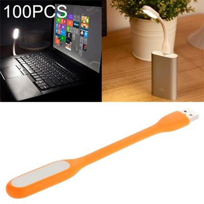 100 pc's draagbare Mini USB 6 LED zaklamp voor PC / Laptops / Power Bank flexibele Arm oogbescherming Light(Orange)