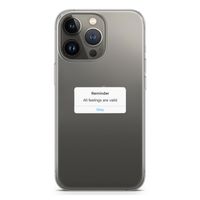 Reminder: iPhone 13 Pro Transparant Hoesje