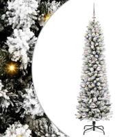 Kunstkerstboom met 150 LED Wit 150 cm PVC en Metaal en Plastic
