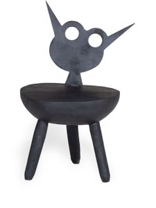 Pulpo tabouret en bois Flora Little Monster - Noir