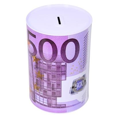Concorde Spaarpot geld thema - 500 euro - paars - bankbiljetten - D14 x 20 cm Concorde Spaarpot geld thema - 500 euro - paars - bankbiljetten - D14 x 20 cm
