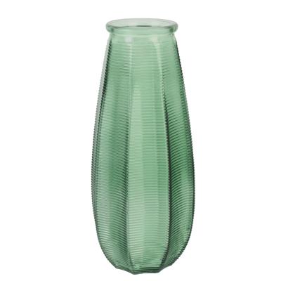 Home deco factory Bloemenvaas Capella - boeket - glas - groen - H28 cm