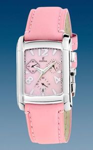 Horlogeband Festina F16101-9 Leder Roze 22mm