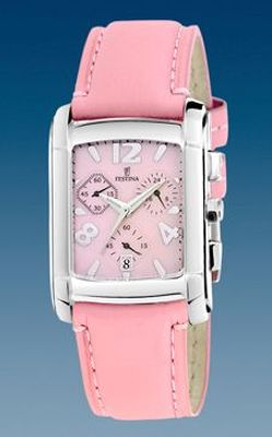 Horlogeband Festina F16101-9 Leder Roze 22mm