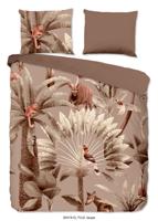 Good Morning Dekbedovertrek "bladeren en dieren" - Taupe - (200x200/220 cm) - Katoen